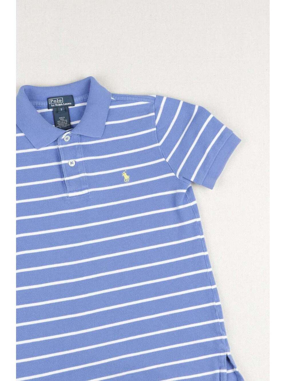 00's Polo Ralph Lauren Kids White Stripe Short Sleeve Polo